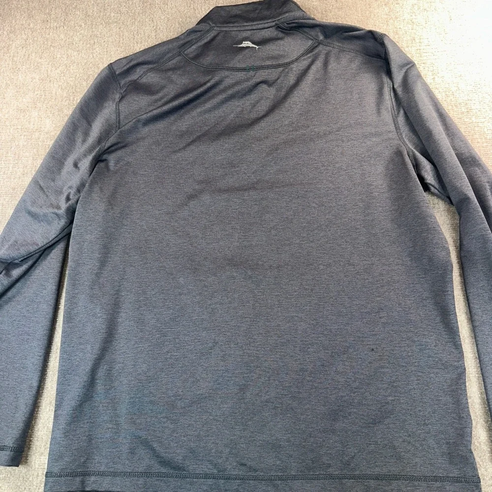 Tommy Bahama Mens Gray Heather Quarter Zip Pullover Performance Shirt Large L